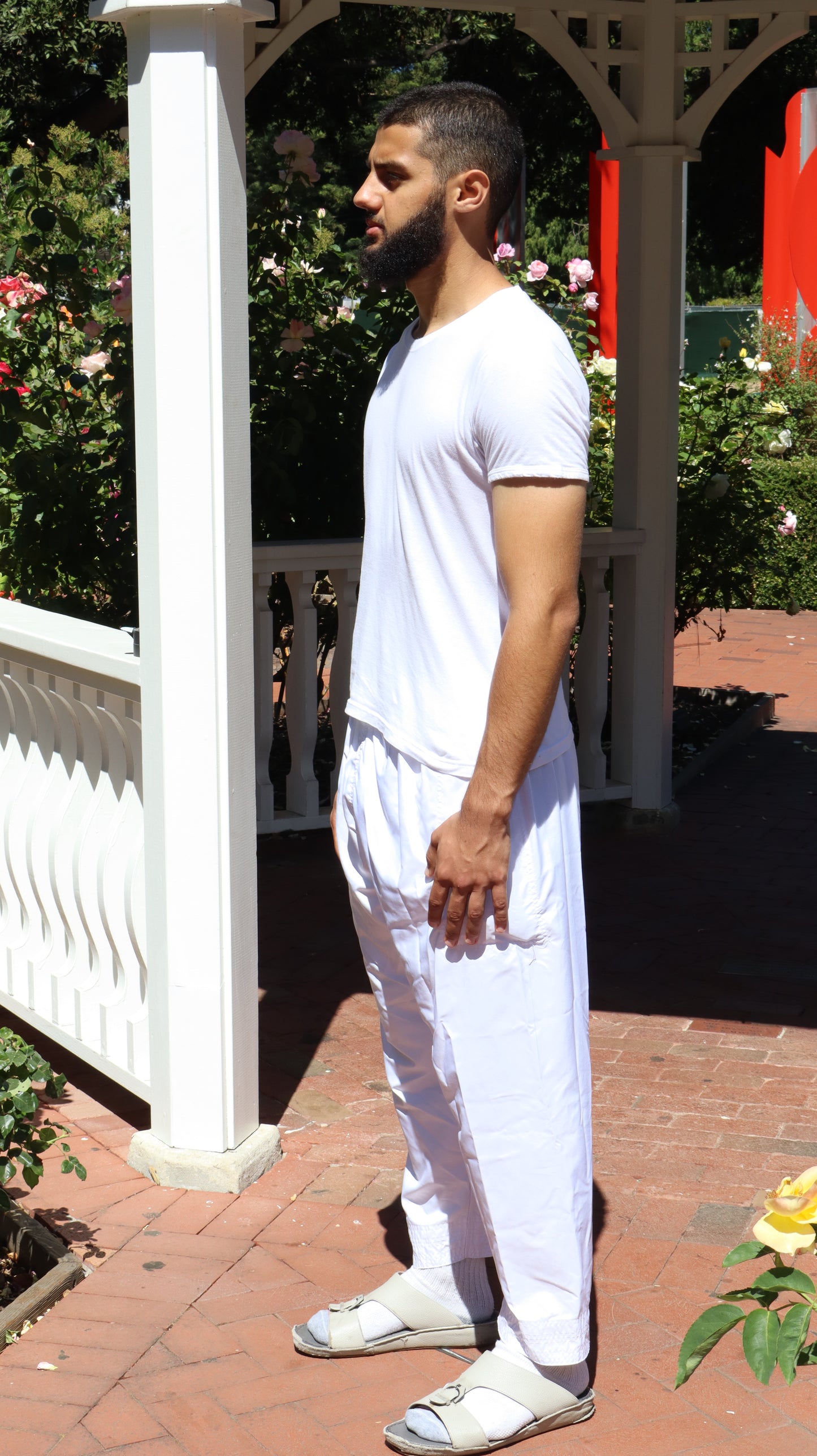 Men’s Thobe Undergarment Set | Thobe Undershirt & Pants | Islamic Innerwear for Under Thobe | White or Black Base Layer | Modest Muslim Undershirt & Bottoms Set